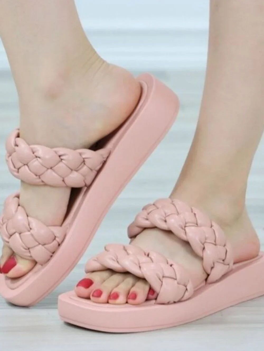 🆕️👡Steve Madden Hilary Braided Slide Sandals for Women - Pink, Sz 8